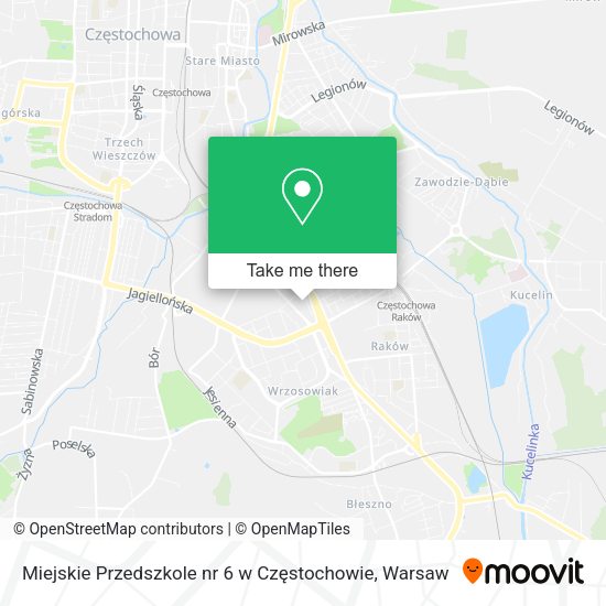 Miejskie Przedszkole nr 6 w Częstochowie map