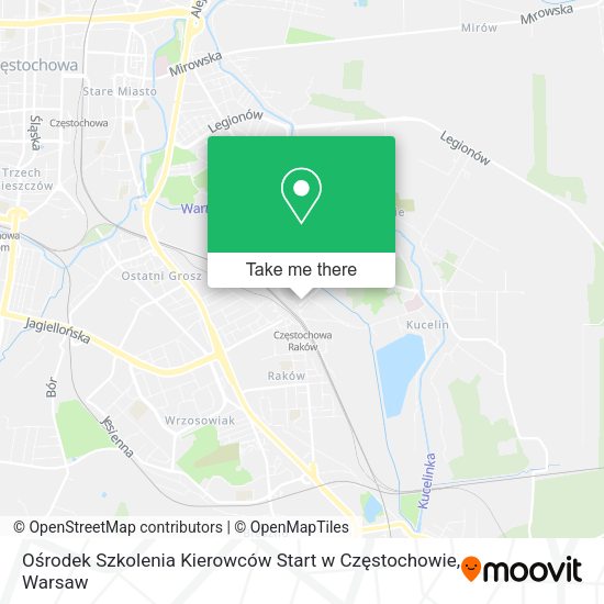 Ośrodek Szkolenia Kierowców Start w Częstochowie map