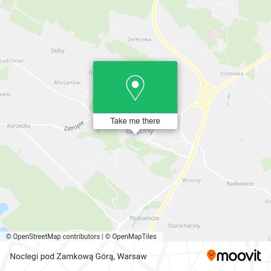 Noclegi pod Zamkową Górą map