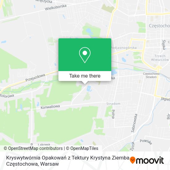 Kryswytwórnia Opakowań z Tektury Krystyna Ziemba Częstochowa map