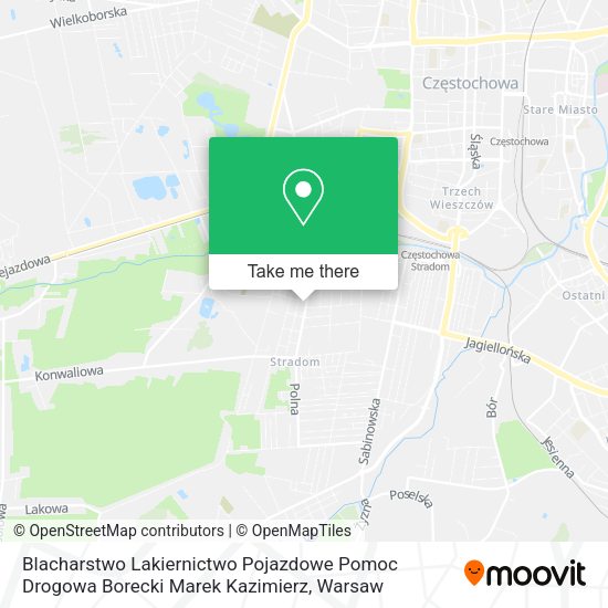 Blacharstwo Lakiernictwo Pojazdowe Pomoc Drogowa Borecki Marek Kazimierz map