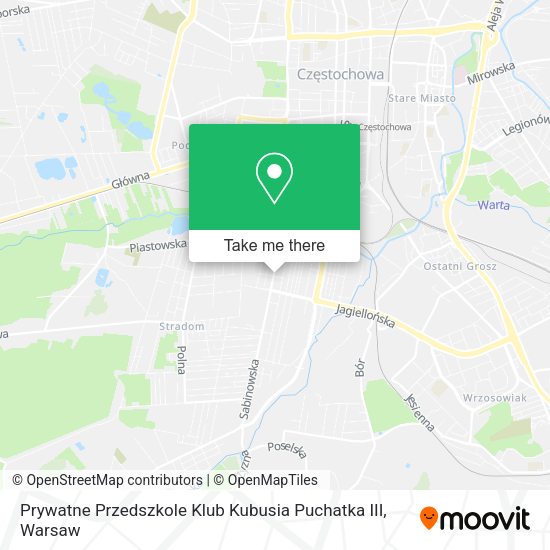 Карта Prywatne Przedszkole Klub Kubusia Puchatka III