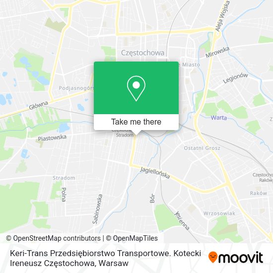 Карта Keri-Trans Przedsiębiorstwo Transportowe. Kotecki Ireneusz Częstochowa