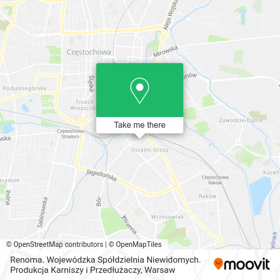 Карта Renoma. Wojewódzka Spółdzielnia Niewidomych. Produkcja Karniszy i Przedłużaczy