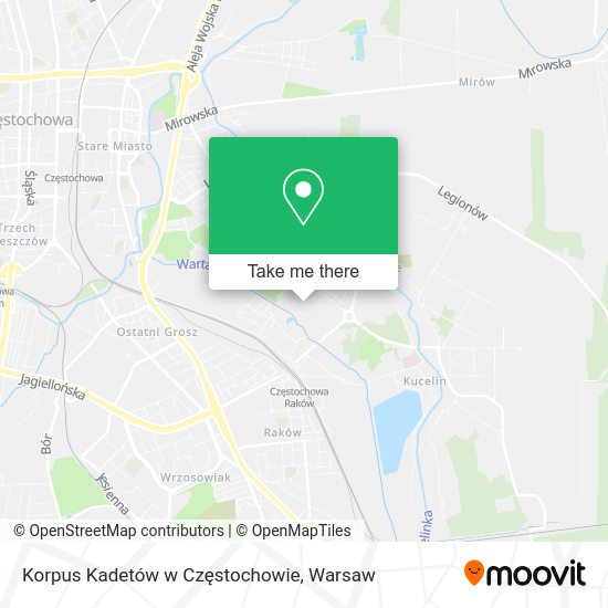 Korpus Kadetów w Częstochowie map