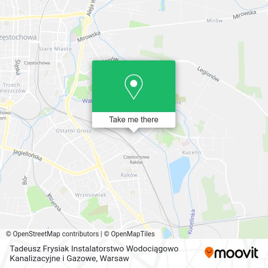 Tadeusz Frysiak Instalatorstwo Wodociągowo Kanalizacyjne i Gazowe map