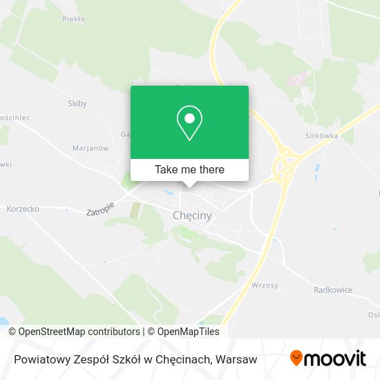 Powiatowy Zespół Szkół w Chęcinach map