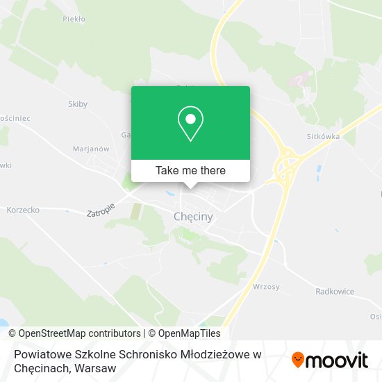 Powiatowe Szkolne Schronisko Młodzieżowe w Chęcinach map