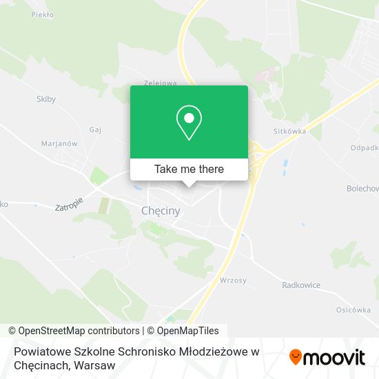 Powiatowe Szkolne Schronisko Młodzieżowe w Chęcinach map