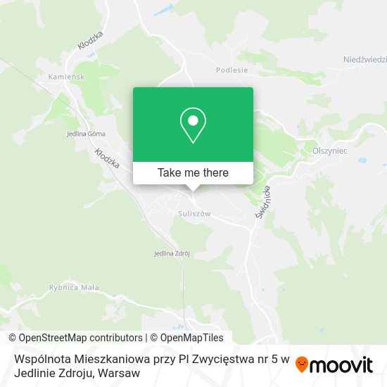 Карта Wspólnota Mieszkaniowa przy Pl Zwycięstwa nr 5 w Jedlinie Zdroju