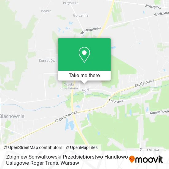 Карта Zbigniew Schwalkowski Przedsiebiorstwo Handlowo Uslugowe Roger Trans