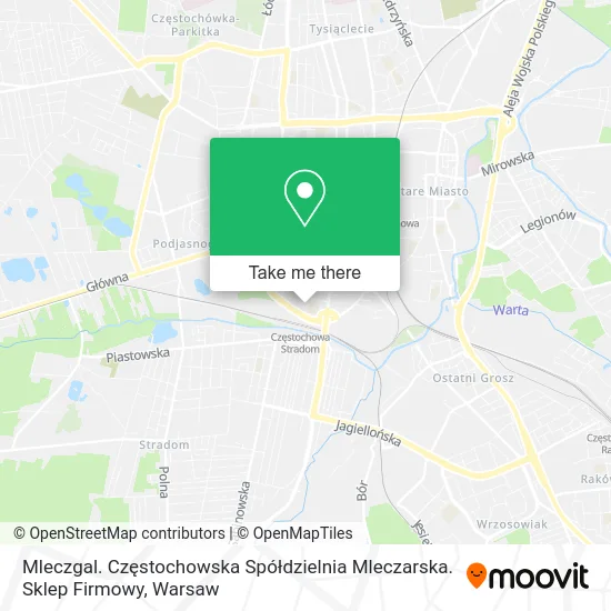 Карта Mleczgal. Częstochowska Spółdzielnia Mleczarska. Sklep Firmowy