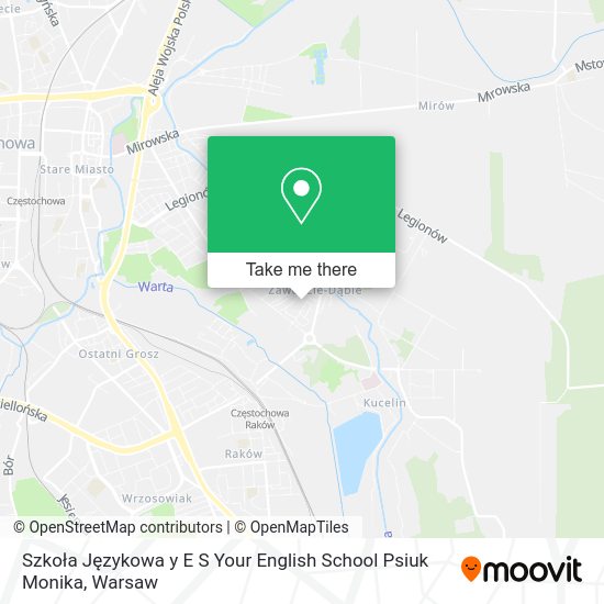 Карта Szkoła Językowa y E S Your English School Psiuk Monika