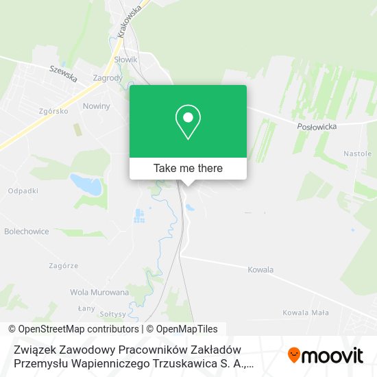 Związek Zawodowy Pracowników Zakładów Przemysłu Wapienniczego Trzuskawica S. A. map