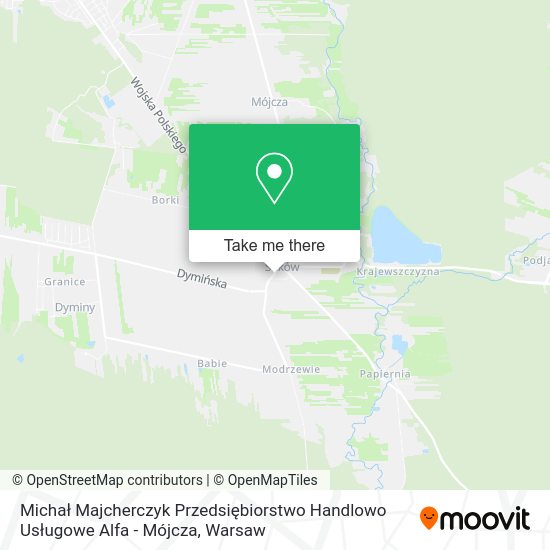 Michał Majcherczyk Przedsiębiorstwo Handlowo Usługowe Alfa - Mójcza map