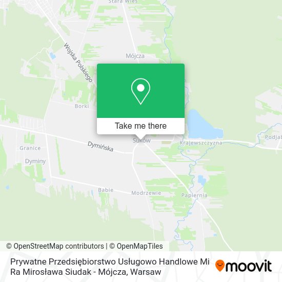 Prywatne Przedsiębiorstwo Usługowo Handlowe Mi Ra Mirosława Siudak - Mójcza map