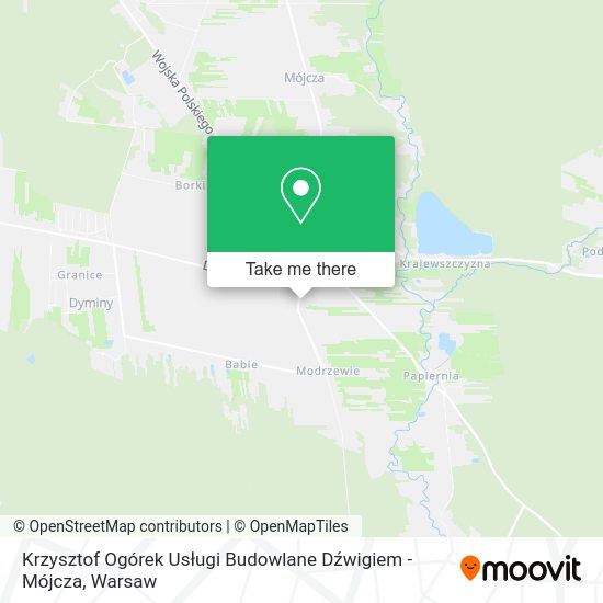 Krzysztof Ogórek Usługi Budowlane Dźwigiem - Mójcza map