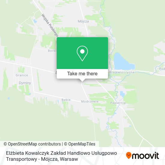 Elżbieta Kowalczyk Zakład Handlowo Usługpowo Transportowy - Mójcza map