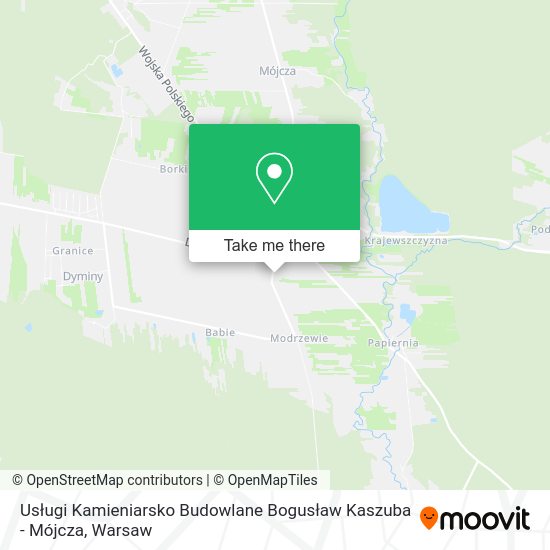 Usługi Kamieniarsko Budowlane Bogusław Kaszuba - Mójcza map