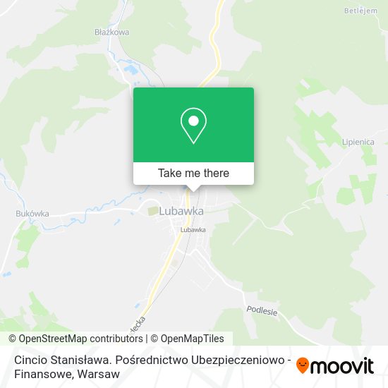 Cincio Stanisława. Pośrednictwo Ubezpieczeniowo - Finansowe map