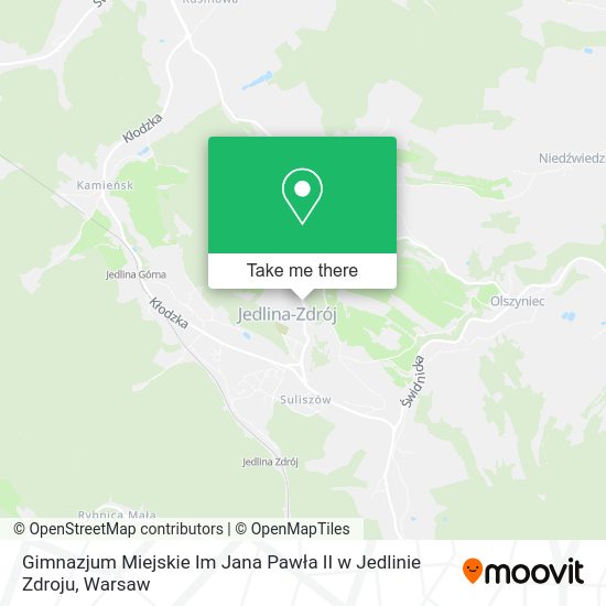 Gimnazjum Miejskie Im Jana Pawła II w Jedlinie Zdroju map