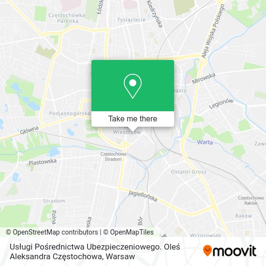 Usługi Pośrednictwa Ubezpieczeniowego. Oleś Aleksandra Częstochowa map