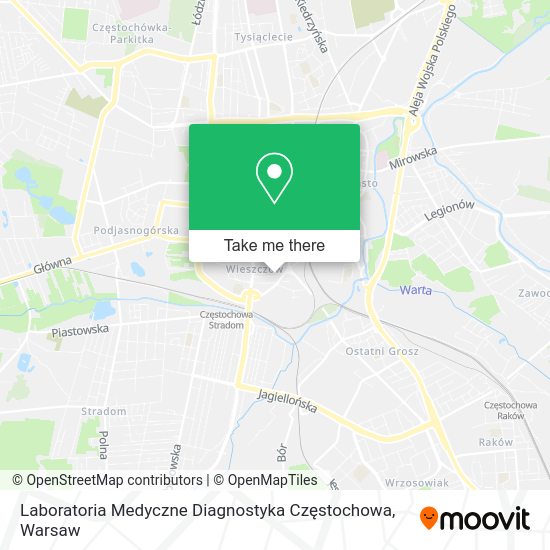 Карта Laboratoria Medyczne Diagnostyka Częstochowa