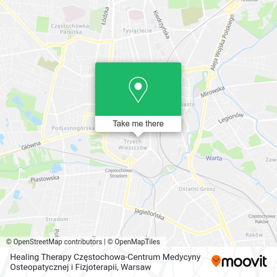 Карта Healing Therapy Częstochowa-Centrum Medycyny Osteopatycznej i Fizjoterapii