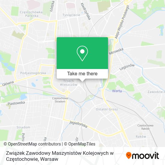 Związek Zawodowy Maszynistów Kolejowych w Częstochowie map