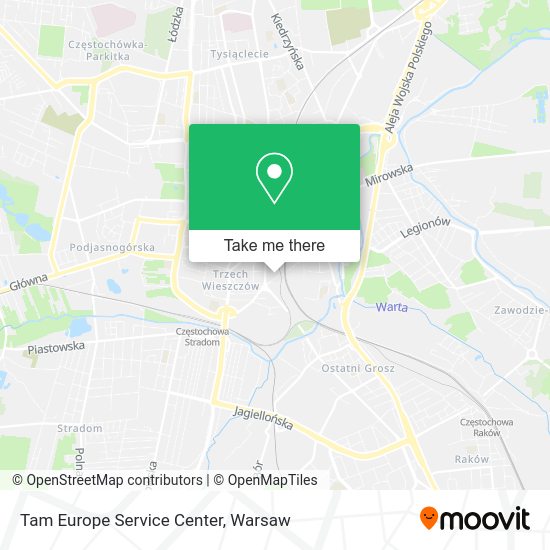 Tam Europe Service Center map