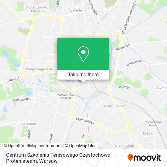 Centrum Szkolenia Tenisowego Częstochowa Protenisteam map