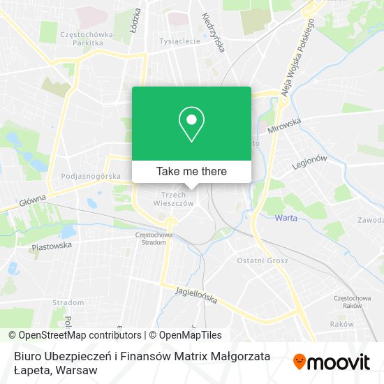 Biuro Ubezpieczeń i Finansów Matrix Małgorzata Łapeta map