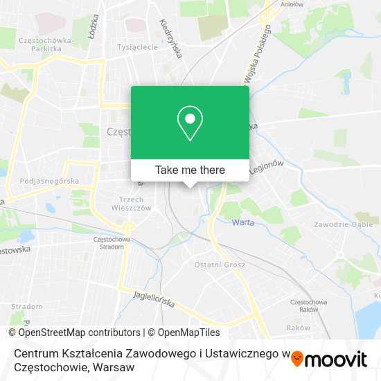 Centrum Kształcenia Zawodowego i Ustawicznego w Częstochowie map