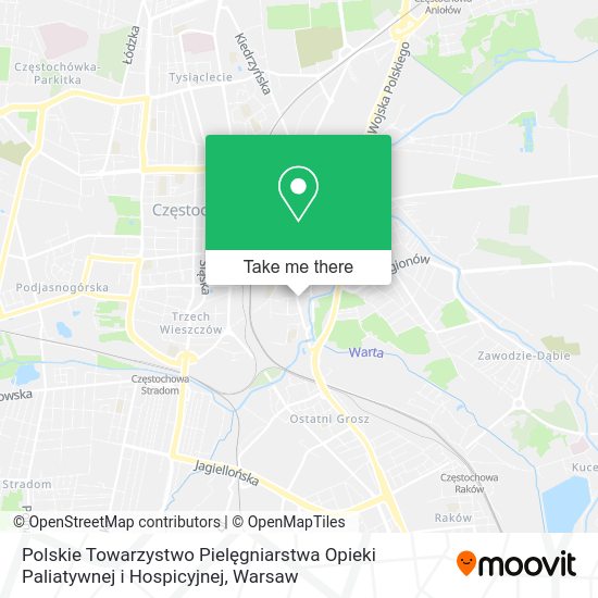 Polskie Towarzystwo Pielęgniarstwa Opieki Paliatywnej i Hospicyjnej map