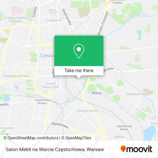 Salon Mebli na Warcie Częstochowa map