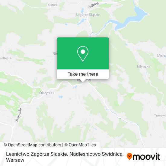 Карта Lesnictwo Zagórze Slaskie. Nadlesnictwo Swidnica