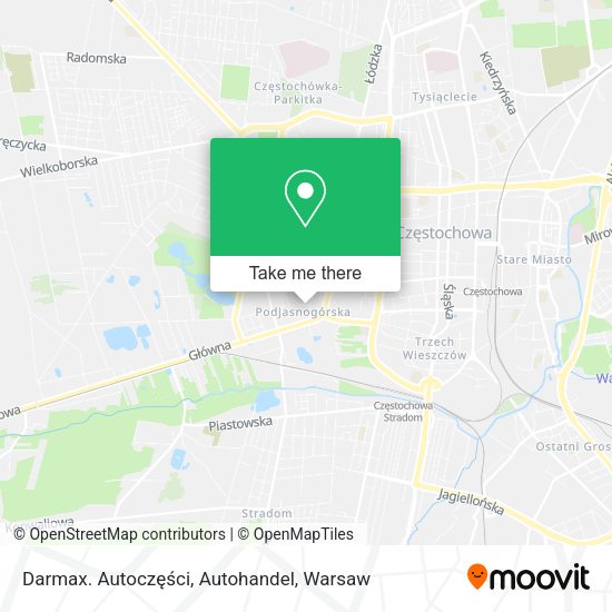 Darmax. Autoczęści, Autohandel map