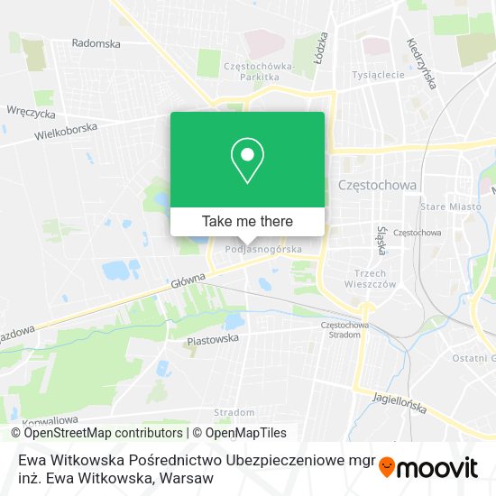 Ewa Witkowska Pośrednictwo Ubezpieczeniowe mgr inż. Ewa Witkowska map