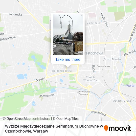 Wyższe Międzydiecezjalne Seminarium Duchowne w Częstochowie map