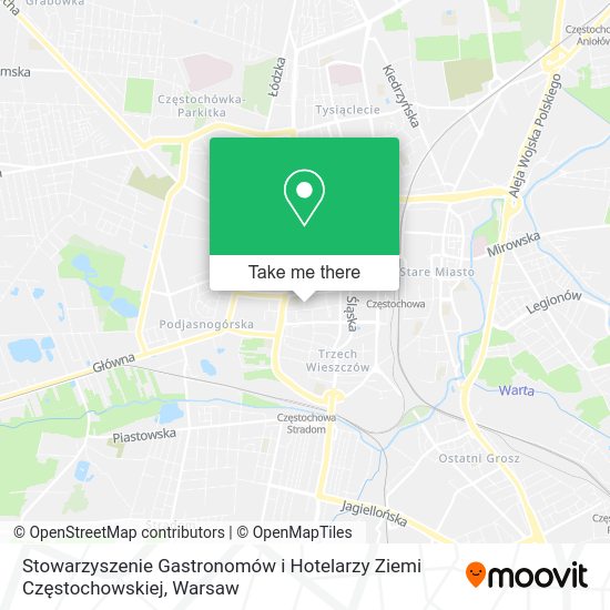 Stowarzyszenie Gastronomów i Hotelarzy Ziemi Częstochowskiej map