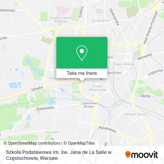 Szkoła Podstawowa im. św. Jana de La Salle w Częstochowie map