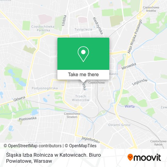 Śląska Izba Rolnicza w Katowicach. Biuro Powiatowe map