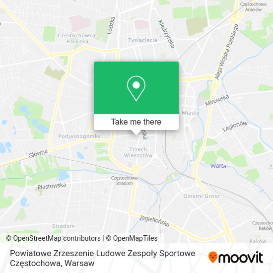 Powiatowe Zrzeszenie Ludowe Zespoły Sportowe Częstochowa map