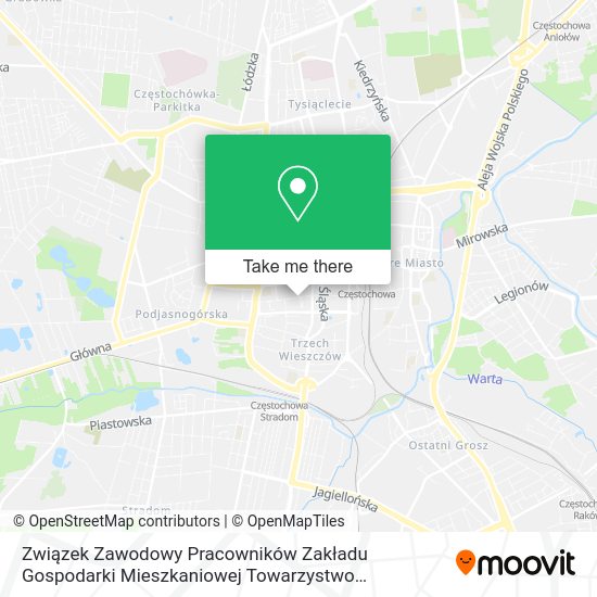 Związek Zawodowy Pracowników Zakładu Gospodarki Mieszkaniowej Towarzystwo Budownictwa Społecznego w map