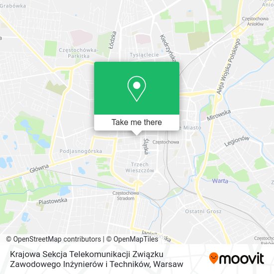 Krajowa Sekcja Telekomunikacji Związku Zawodowego Inżynierów i Techników map