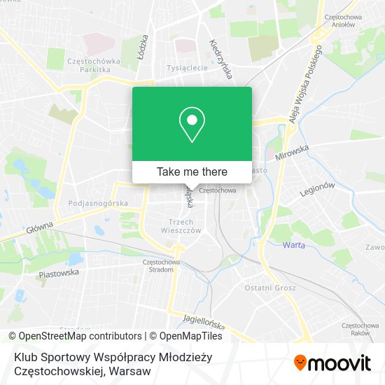 Klub Sportowy Współpracy Młodzieży Częstochowskiej map