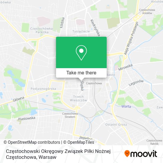 Częstochowski Okręgowy Związek Piłki Nożnej Częstochowa map