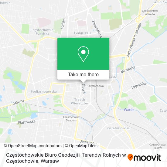 Карта Częstochowskie Biuro Geodezji i Terenów Rolnych w Częstochowie