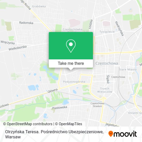 Olrzyńska Teresa. Pośrednictwo Ubezpieczeniowe map