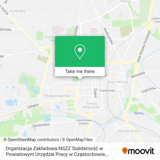 Organizacja Zakładowa NSZZ Solidarność w Powiatowym Urzędzie Pracy w Częstochowie map